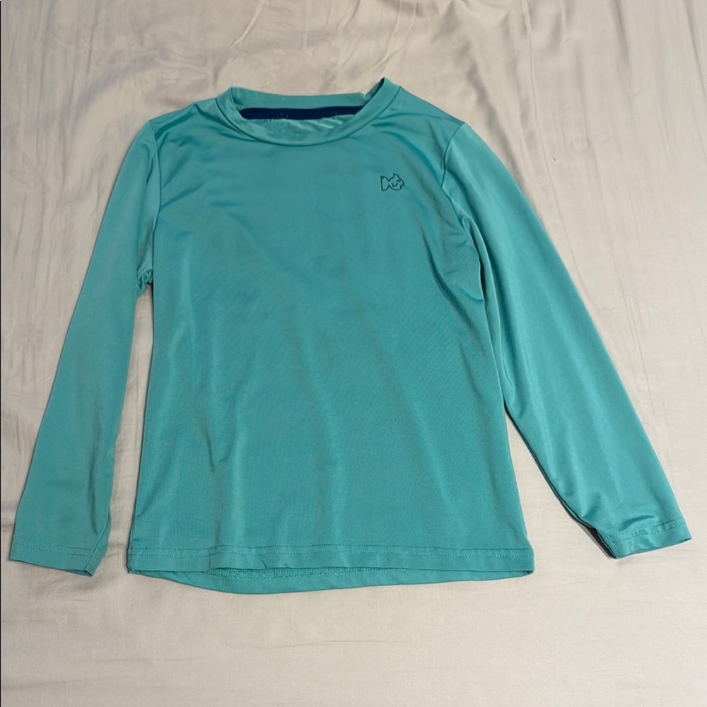 Teal Long Sleeve fishing Shirt for little boys